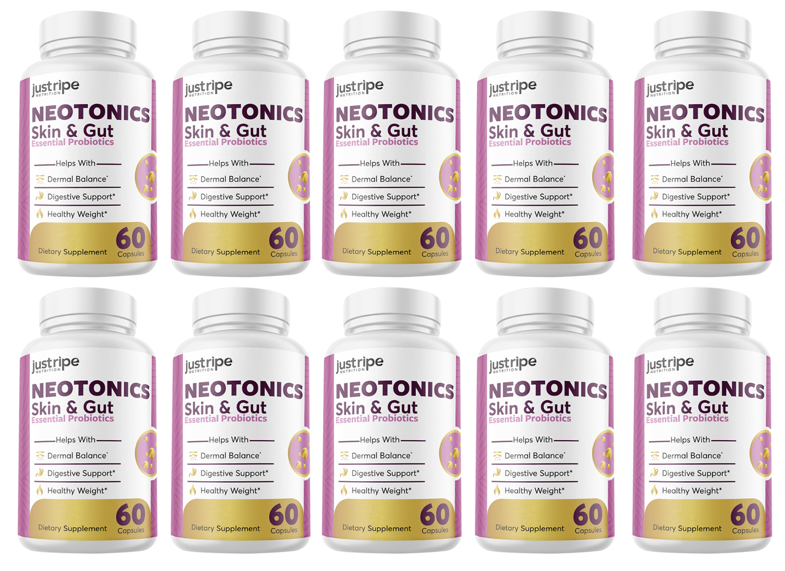10 Pack Neotonics - Neotonics Skin & Gut Probiotics Supplement Pills
