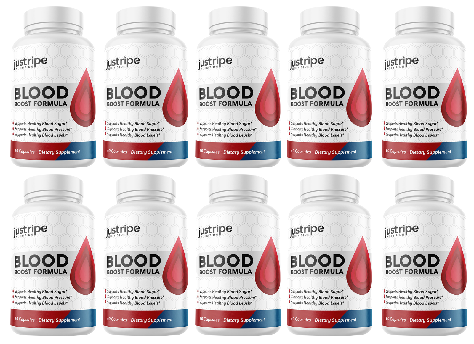 10 Pack Blood Boost Formula Blood Flow Accelerator By Just Ripe - 60 Capsules