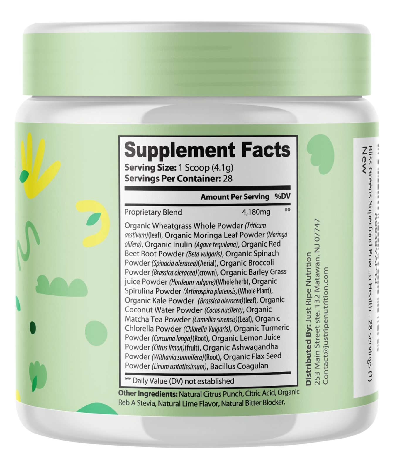 3pk Just Ripe Field of Greens, Super Greens Powder Smoothie Mix for Boost Energy