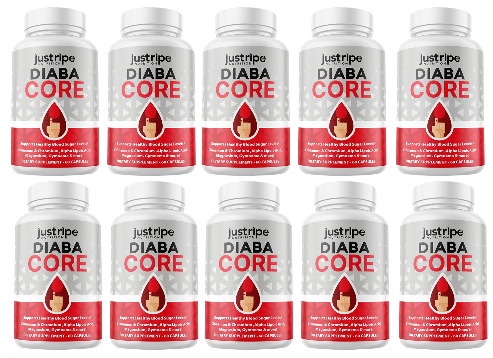 10 Pack DiabaCore - Blood Sugar Formula, Natural ingredients for health levels