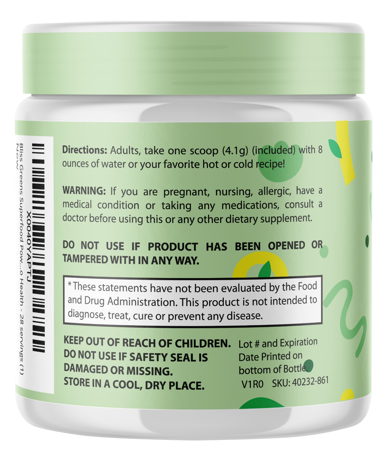 3pk Just Ripe Field of Greens, Super Greens Powder Smoothie Mix for Boost Energy