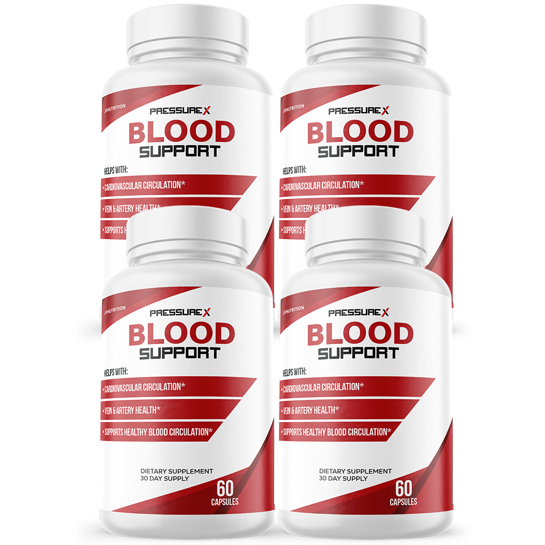 Pressure X Blood Support to Balance Blood Pressure & Sugar Levels - 4 Bottles