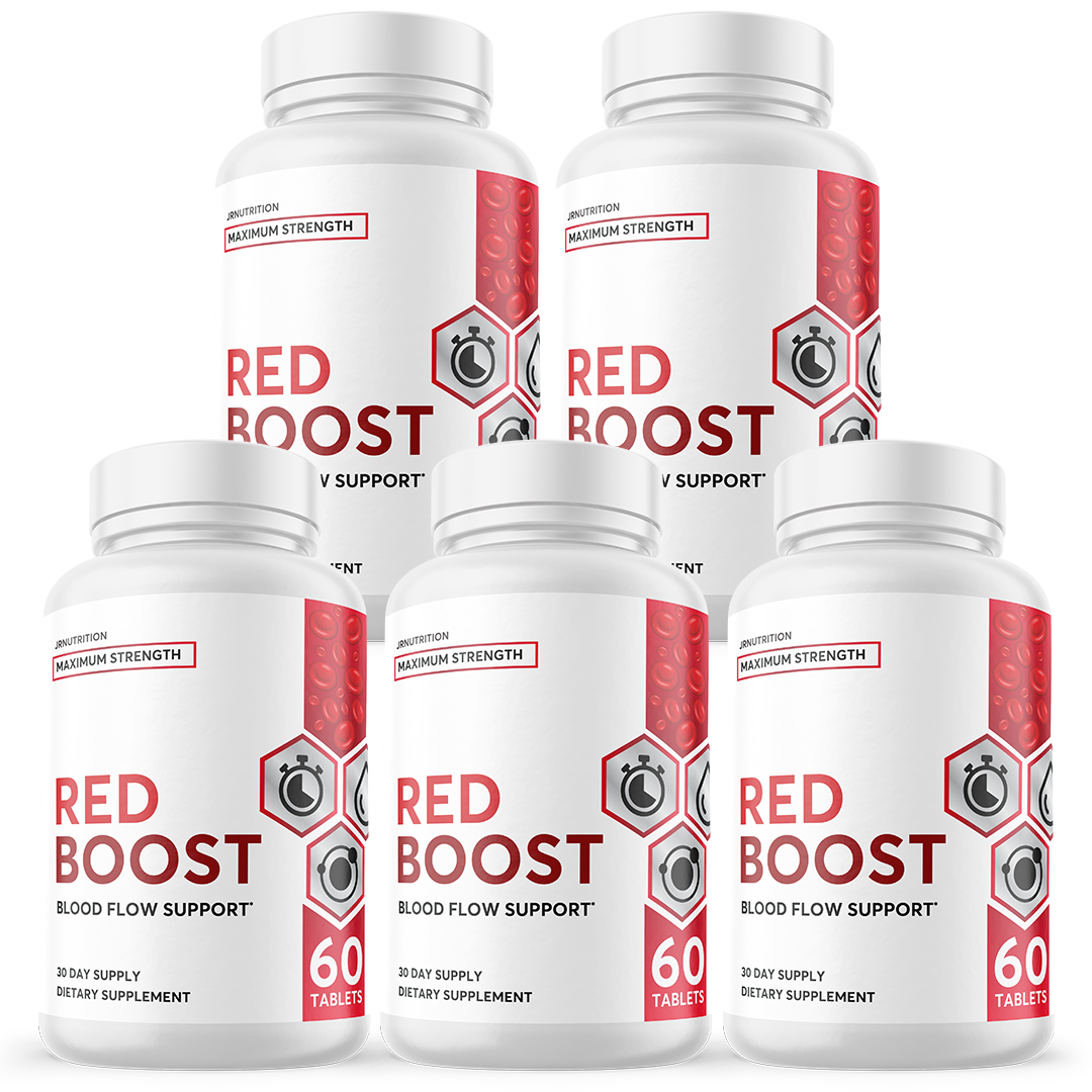 Red Boost - Blood Flow Support Dietary Supplement 60 Capsules (5 Pack)