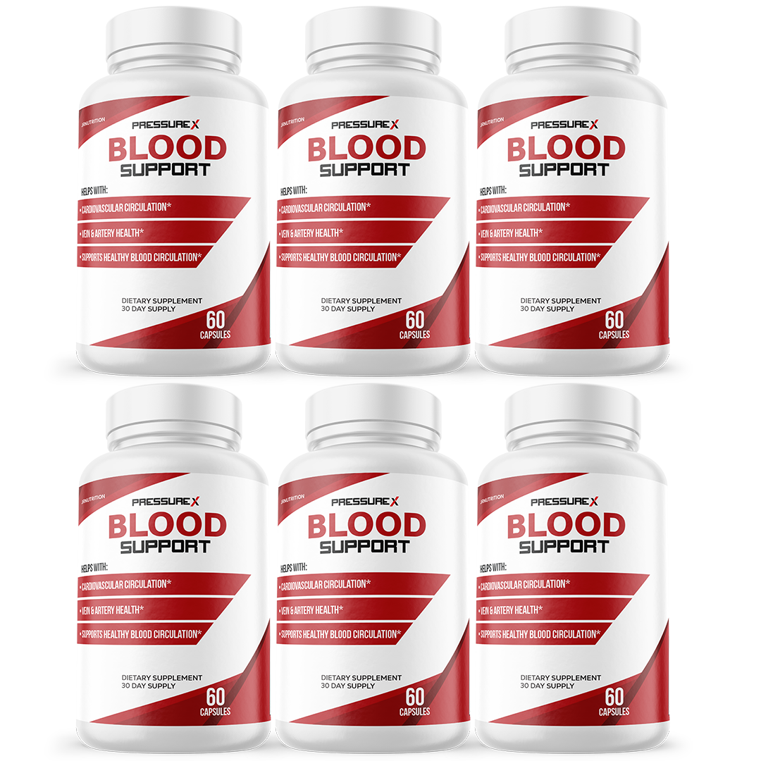 Pressure X Blood Support to Balance Blood Pressure & Sugar Levels - 6 Bottles