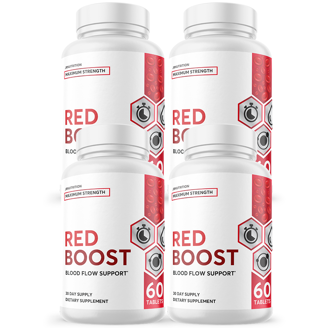 Red Boost - Blood Flow Support Dietary Supplement 60 Capsules (4 Pack)