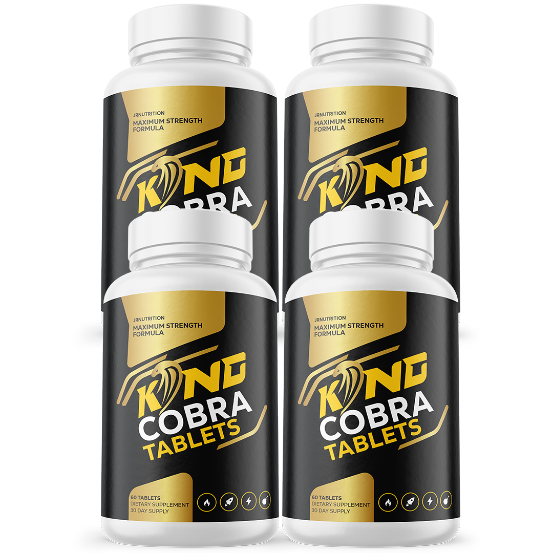 King Cobra Tablets - Support Men's Vitality and Daily Energy - 4 Bottles