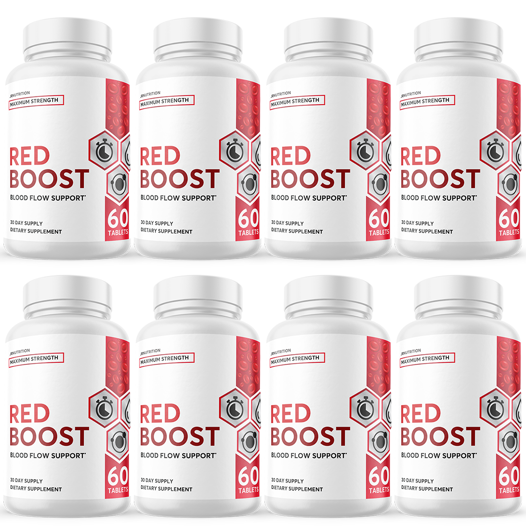 Red Boost - Blood Flow Support Dietary Supplement 60 Capsules (8 Pack)