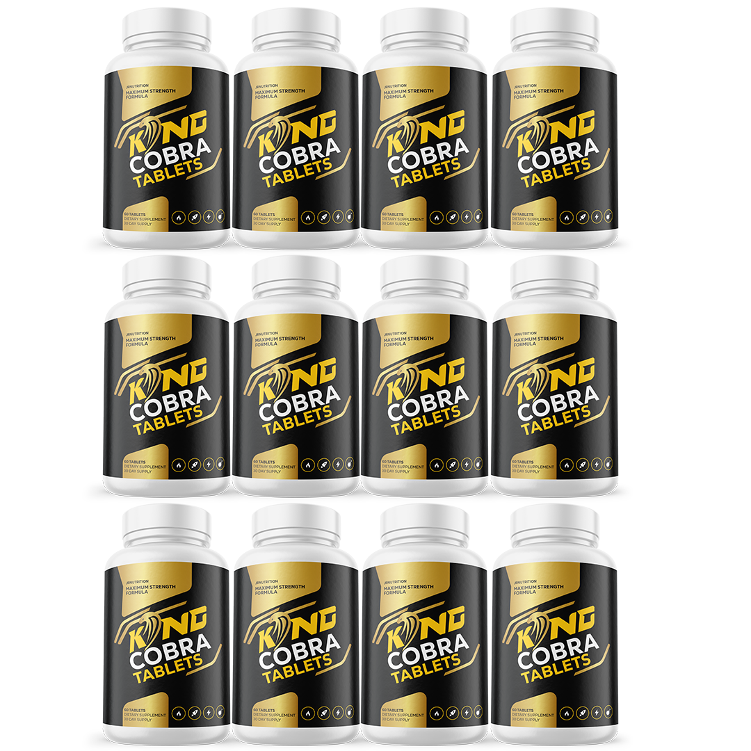 King Cobra Tablets - Support Men's Vitality and Daily Energy - 12 Bottles