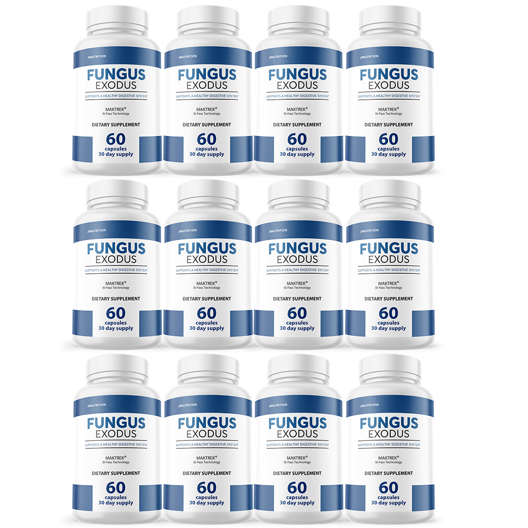 Fungus Exodus - Digestive System Dietary Supplement 60 Capsules (12 Pack)