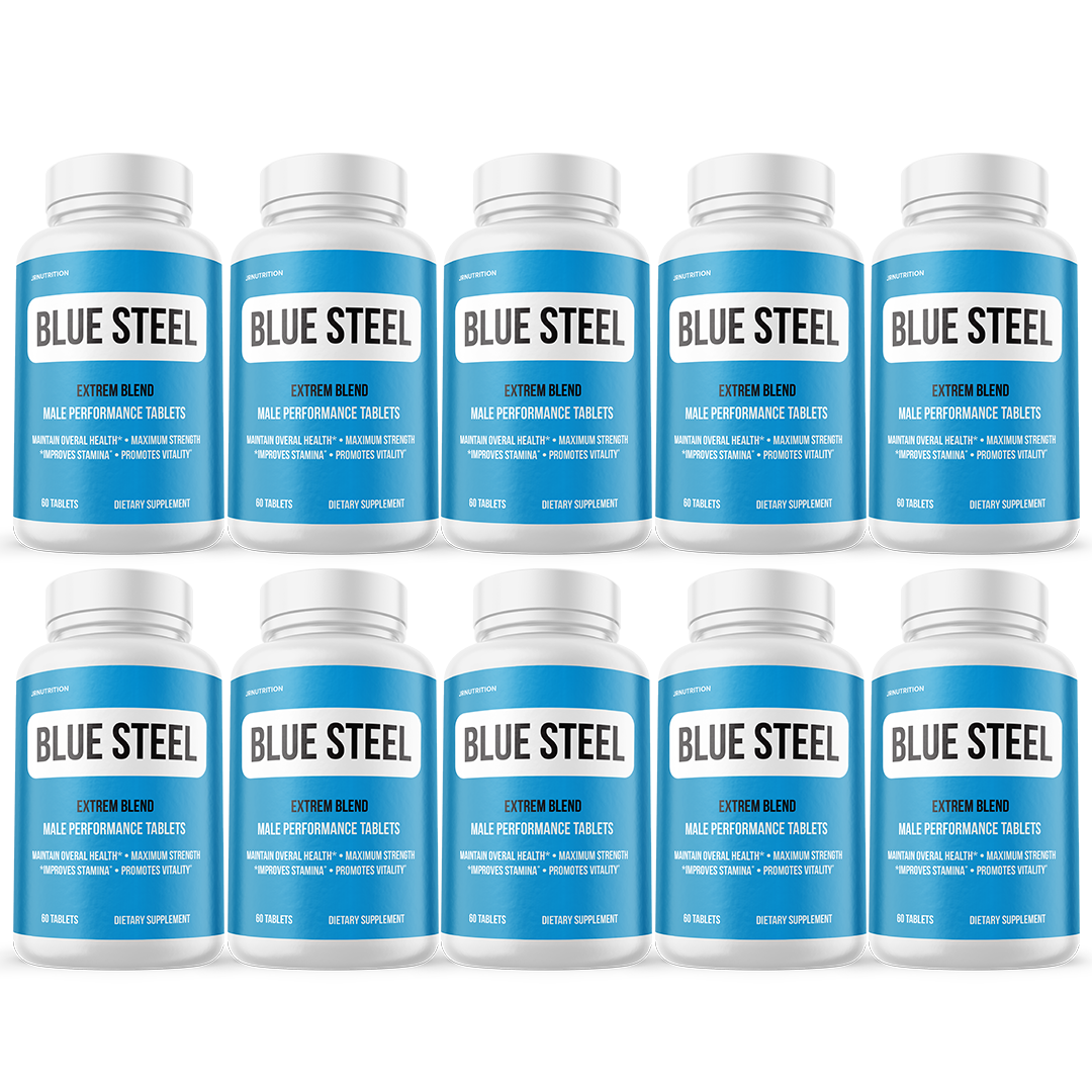 Blue Steel Male Health Tablets for Advanced Performance and T-level- 10 Bottles