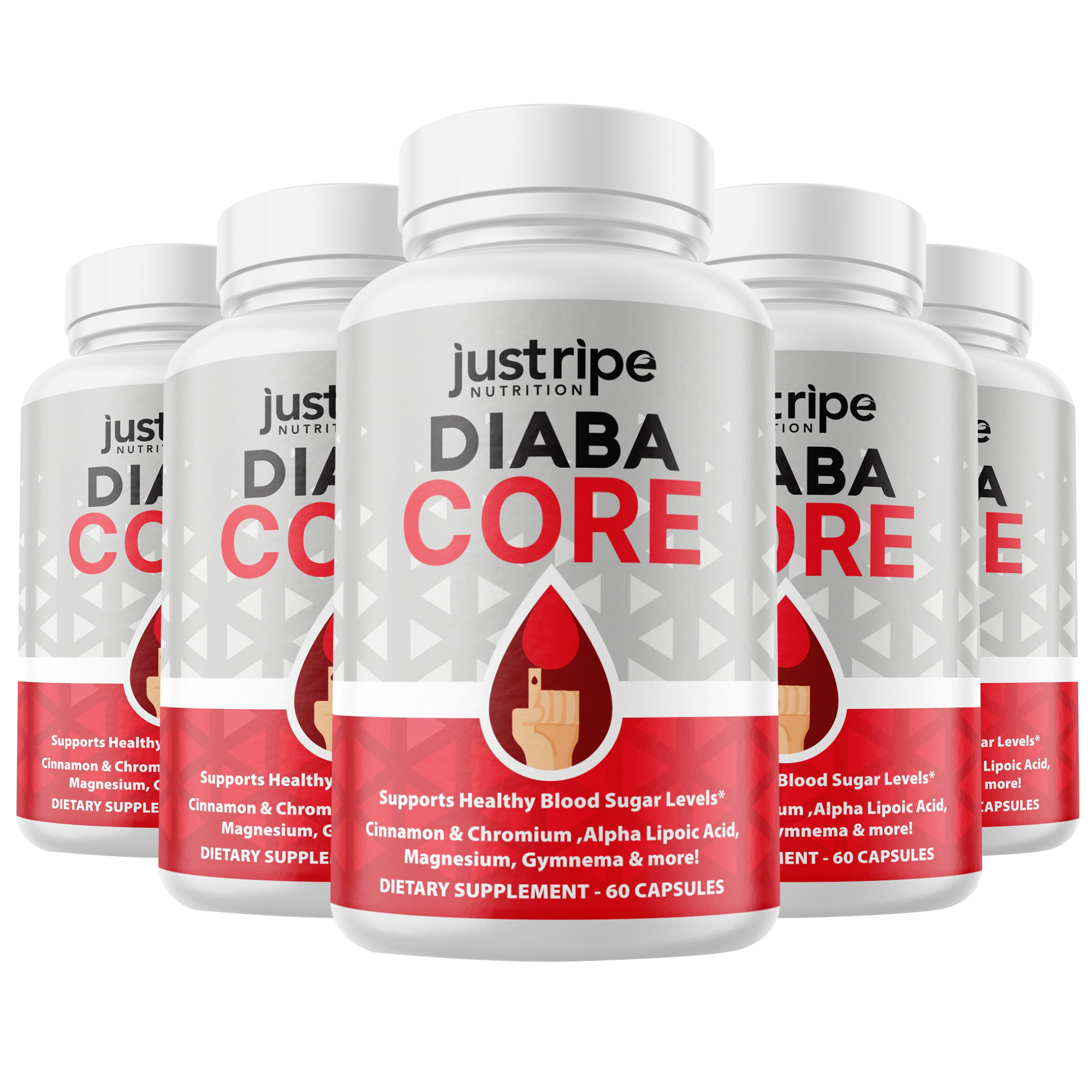 5 Pack DiabaCore - Blood Sugar Formula, Natural ingredients for health levels