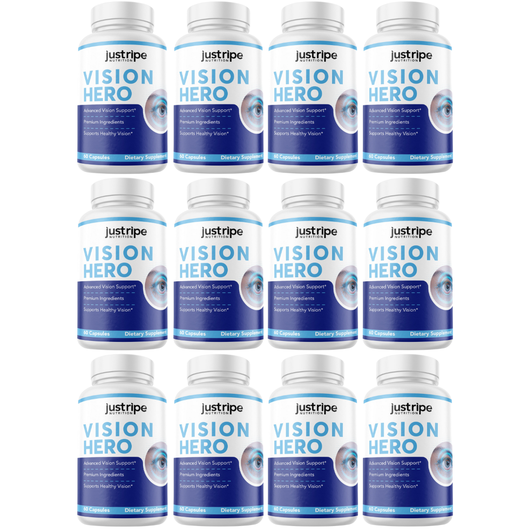 12 Pack Vision Hero Eye Supplement Supports Healthy Vision (60 Capsules)