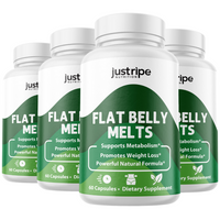 4 Pack Flat Belly Melts Supplement- Supports Metabolism Advanced Formula 60 Caps