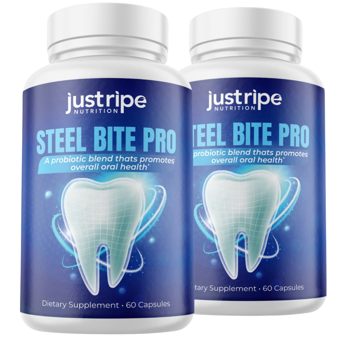 2 Pack Steel Bite Pro for Teeth and Gum Repair Advanced Formula Dental - 60 Caps