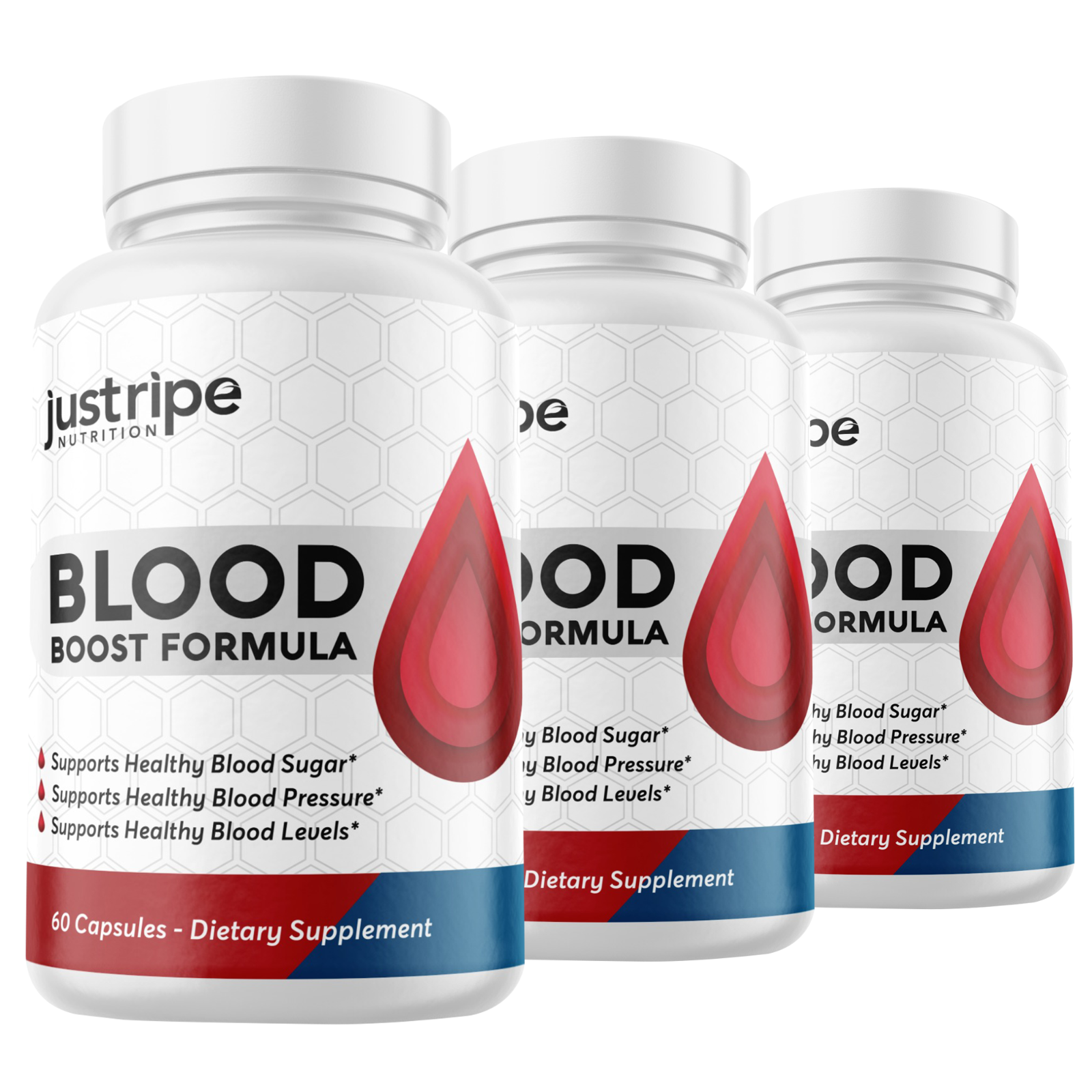 3 Pack Blood Boost Formula Blood Flow Accelerator By Just Ripe - 60 Capsules