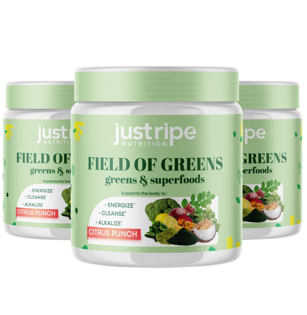 3pk Just Ripe Field of Greens, Super Greens Powder Smoothie Mix for Boost Energy