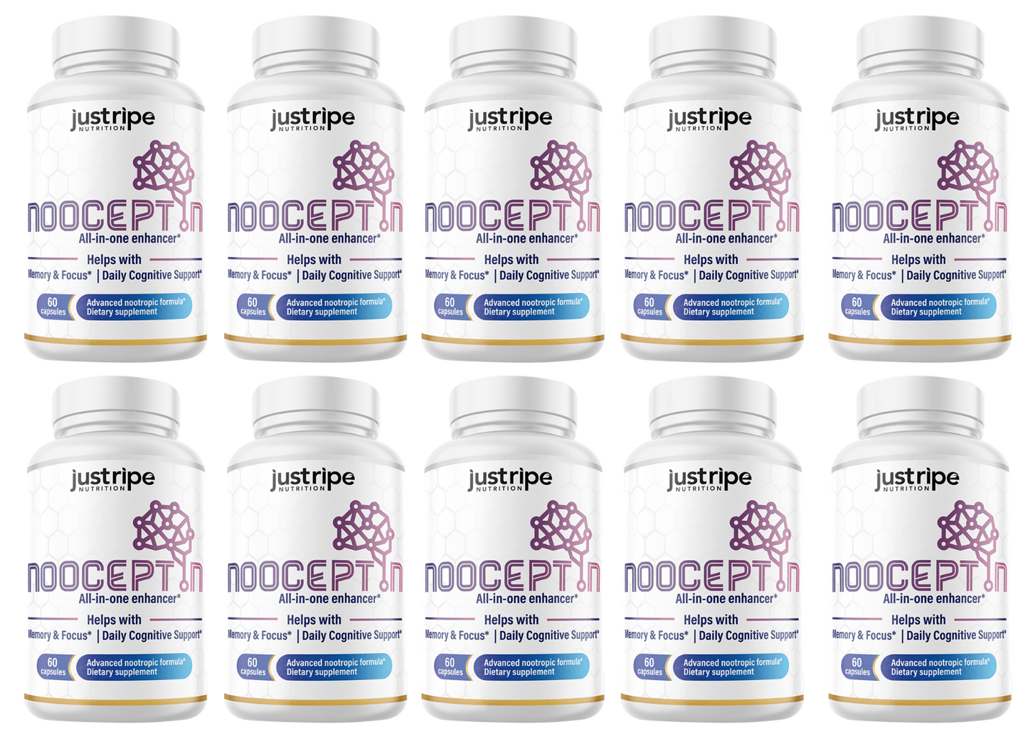 Nooceptin - Cognitive Enhancer Capsules for Cognition and Focus, 10 Pack