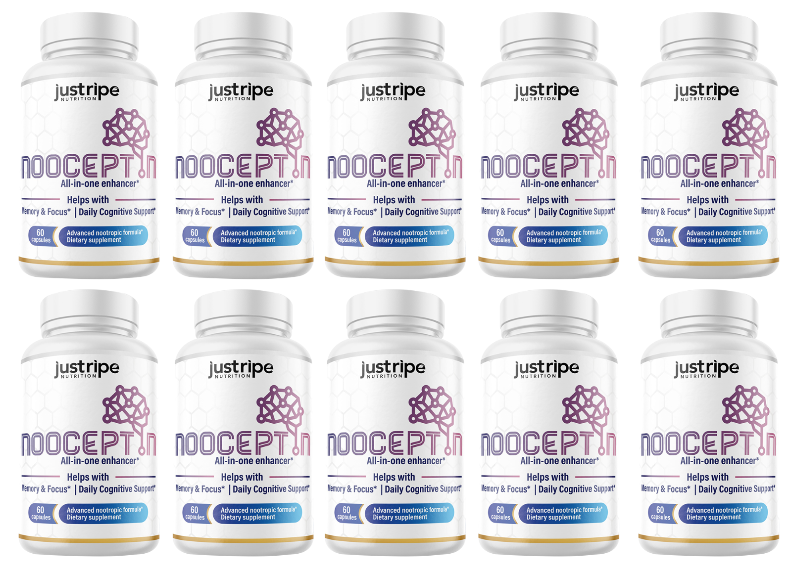 Nooceptin - Cognitive Enhancer Capsules for Cognition and Focus, 10 Pack