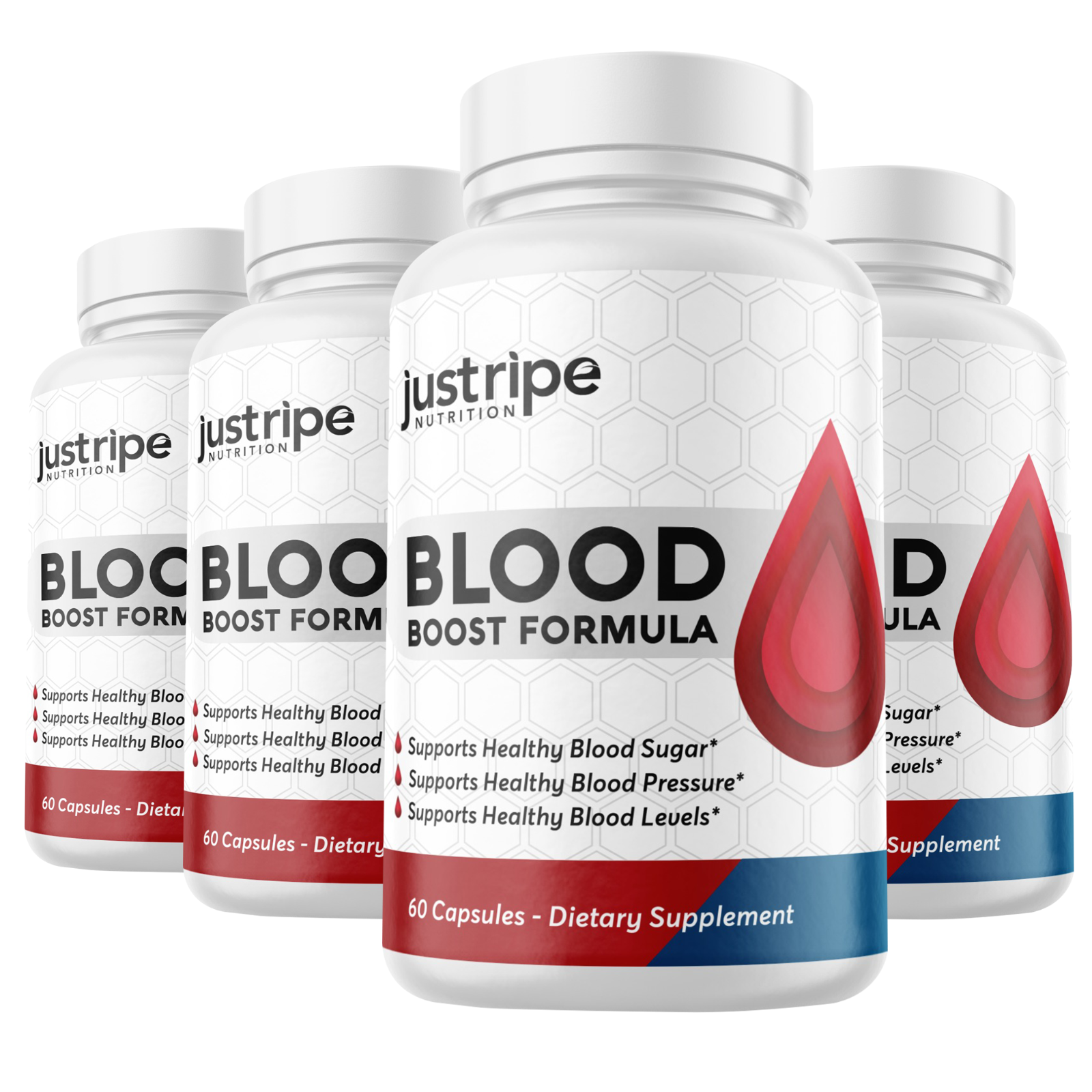 4 Pack Blood Boost Formula Blood Flow Accelerator By Just Ripe - 60 Capsules