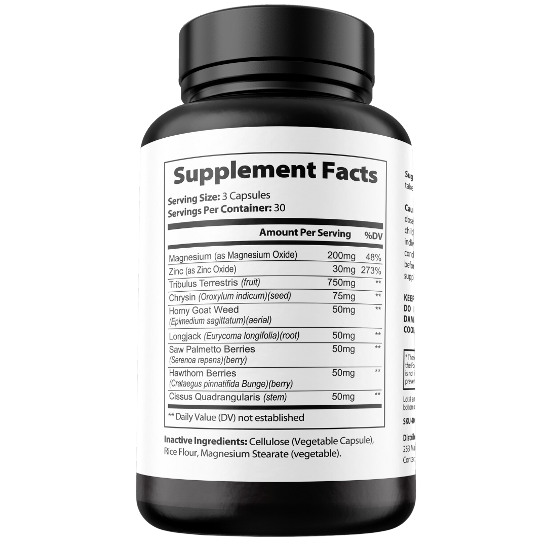 6 Pack Extreme Vitality - Male Vitality Pills - Performance Support 60 Caps