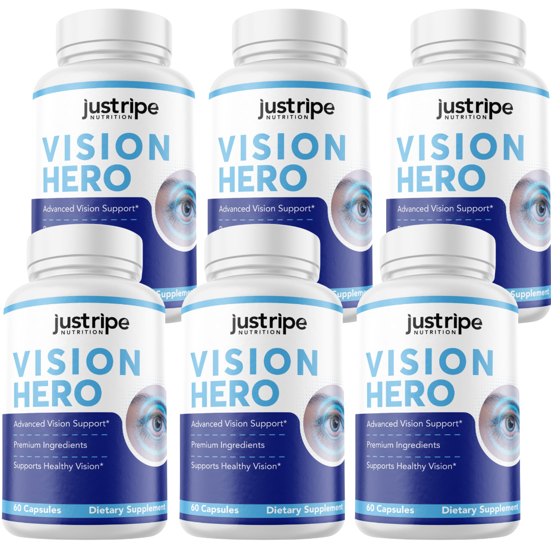 6 Pack Vision Hero Eye Supplement Supports Healthy Vision (60 Capsules)