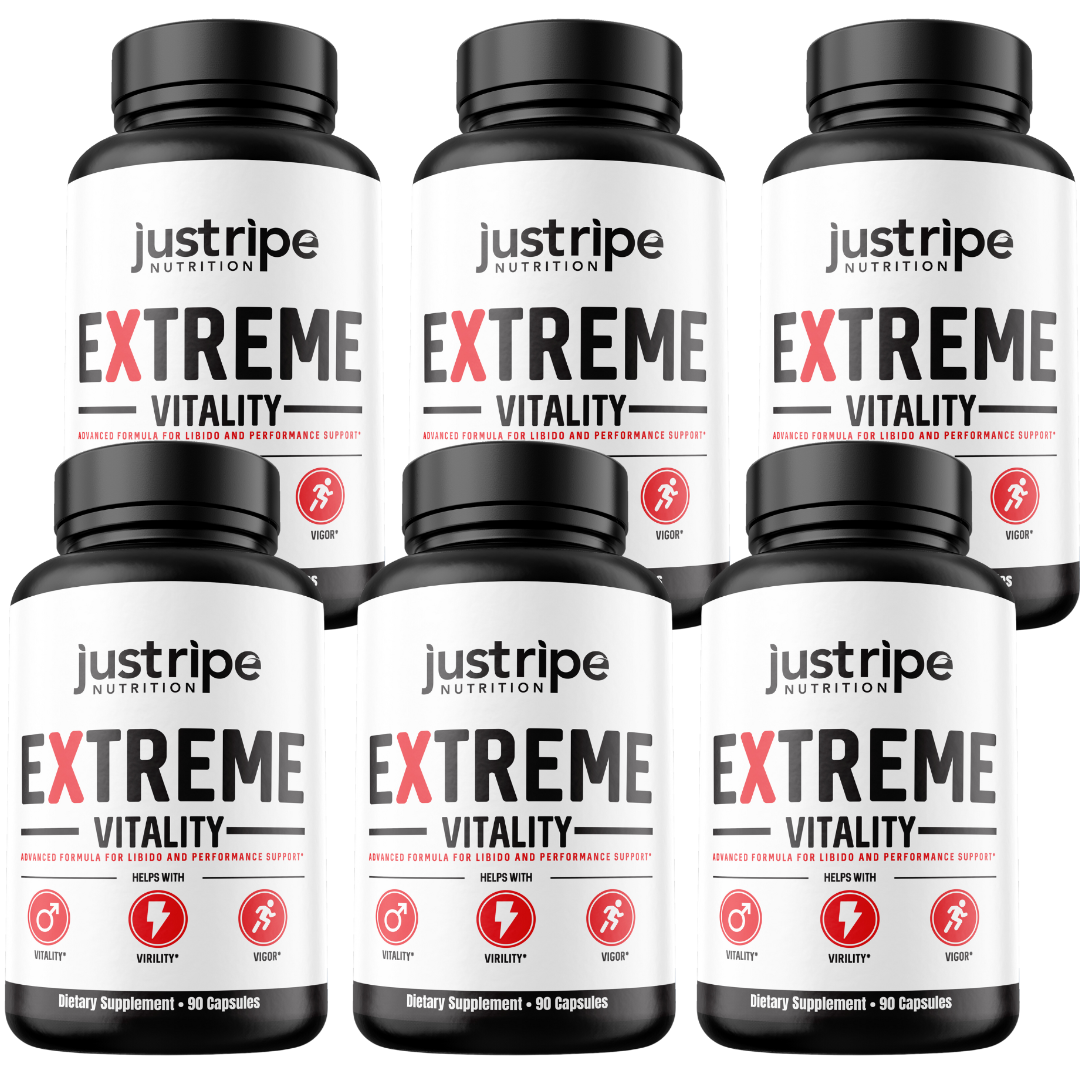 6 Pack Extreme Vitality - Male Vitality Pills - Performance Support 60 Caps