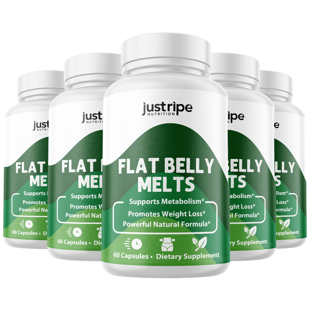 5 Pack Flat Belly Melts Supplement- Supports Metabolism Advanced Formula 60 Caps