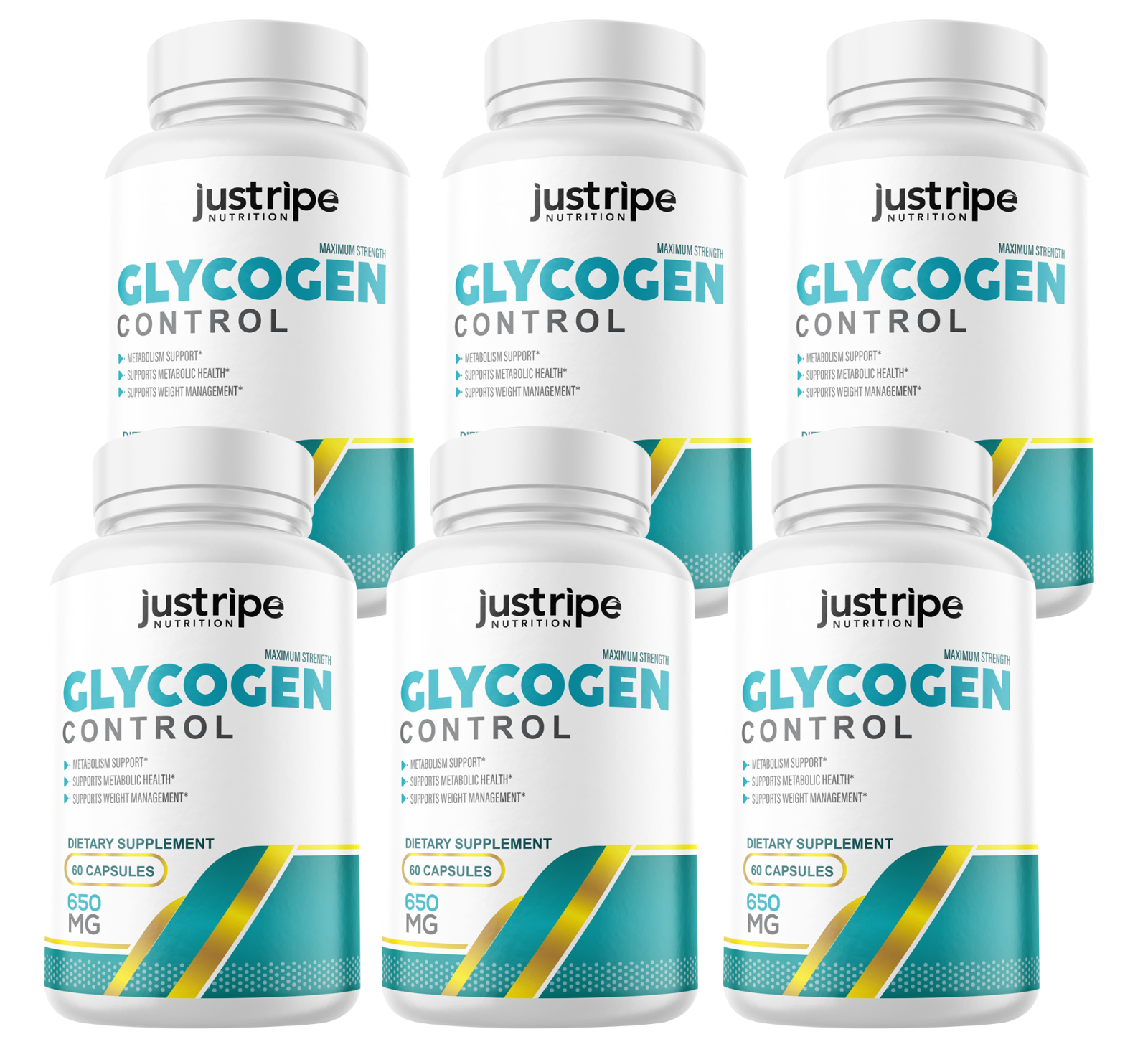6 Pack Glycogen Control Blood Capsules Blood Sugar Control - 60 Capsul ...