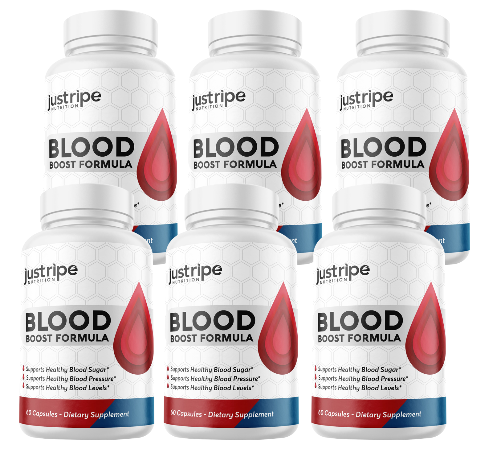 6 Pack Blood Boost Formula Blood Flow Accelerator By Just Ripe - 60 Capsules