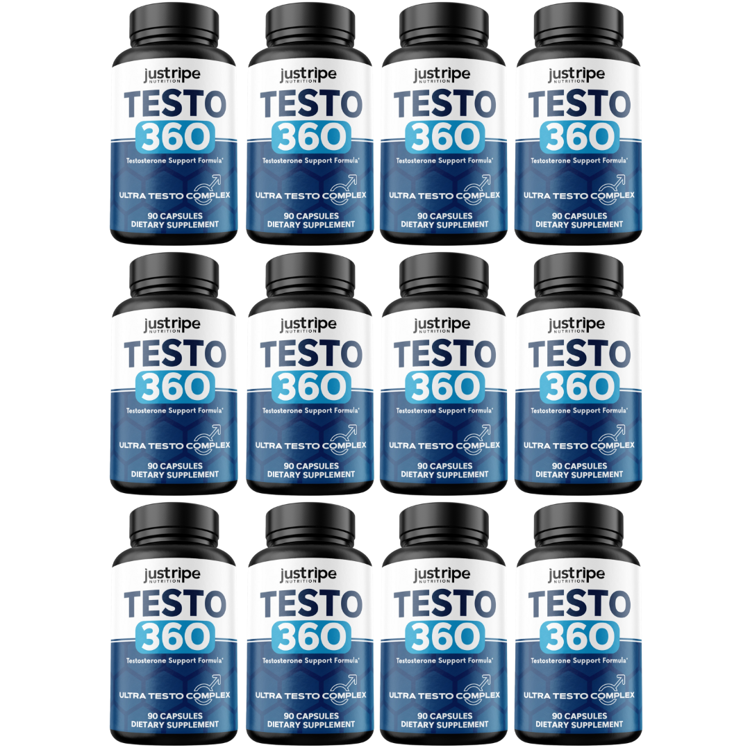 12 Pack Testo 360 Supplement for Energy & Vitality w/ Tribulus Terrestris