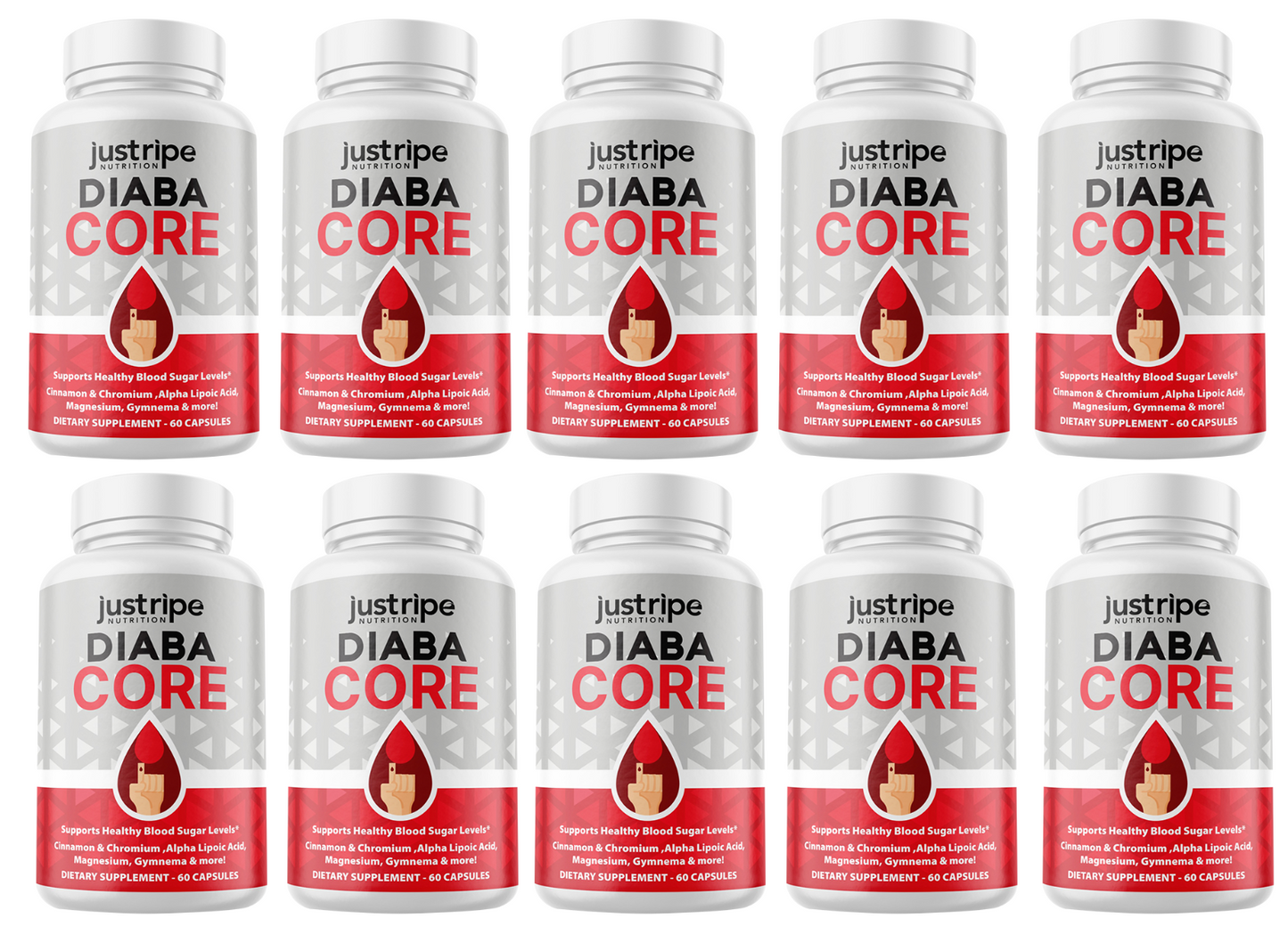 DiabaCore - Blood Sugar Formula, Natural ingredients for health levels, 10 Pack