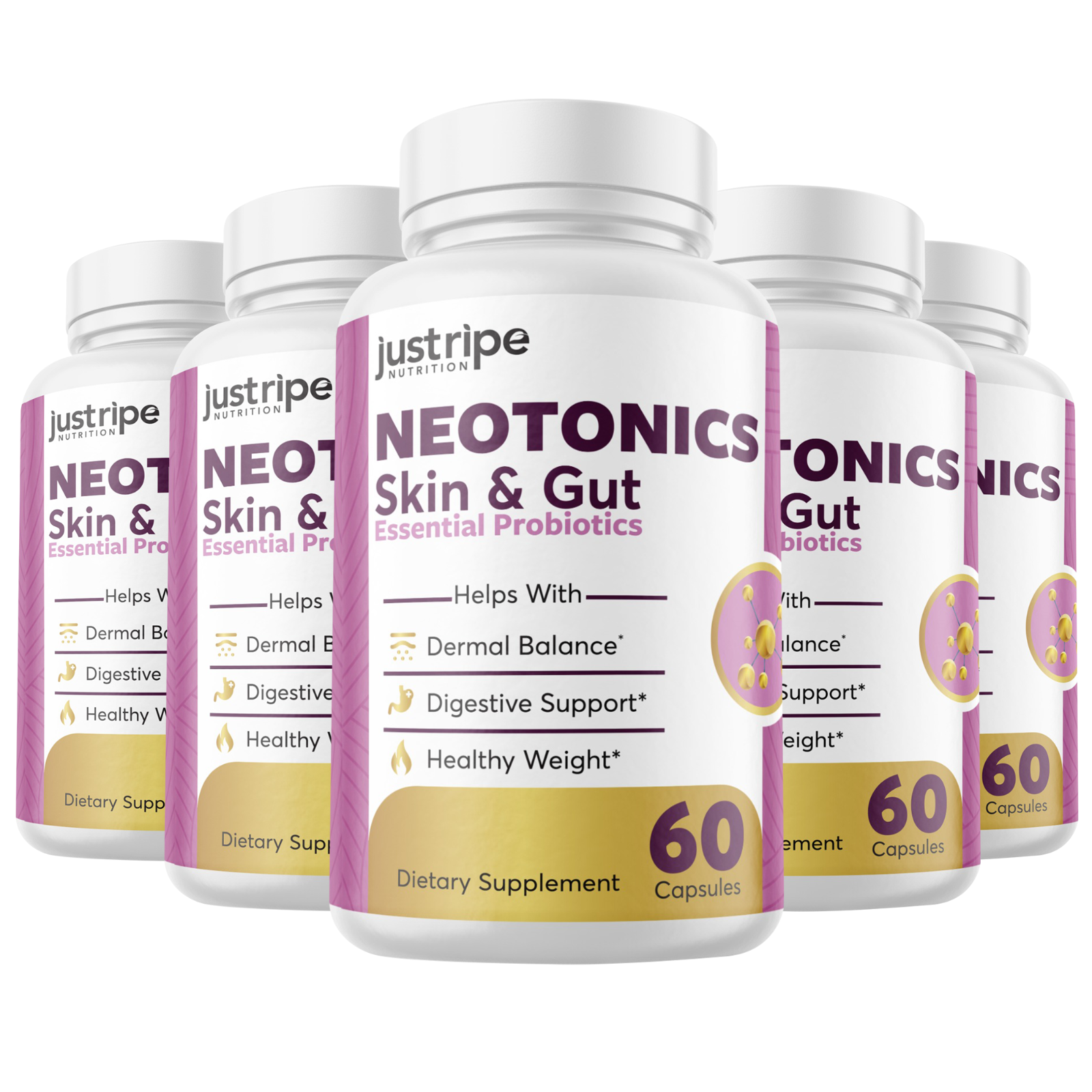 5 Pack Neotonics - Neotonics Skin & Gut Probiotics Supplement Pills