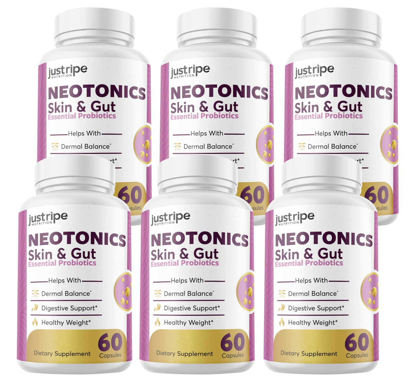 6 Pack Neotonics - Neotonics Skin & Gut Probiotics Supplement Pills