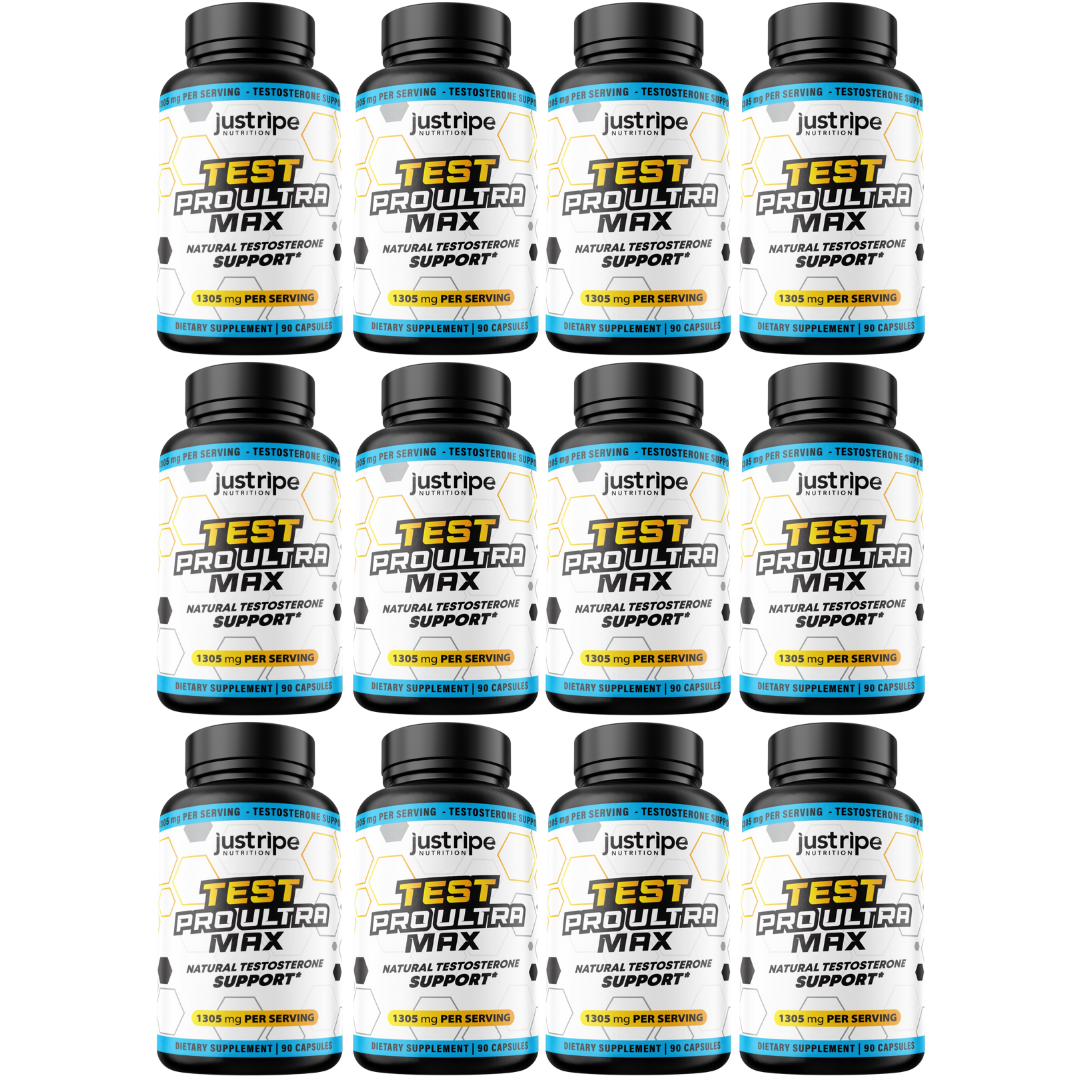 12 Pack Test Pro Ultra Max Mens Supplement- 90 Capsules