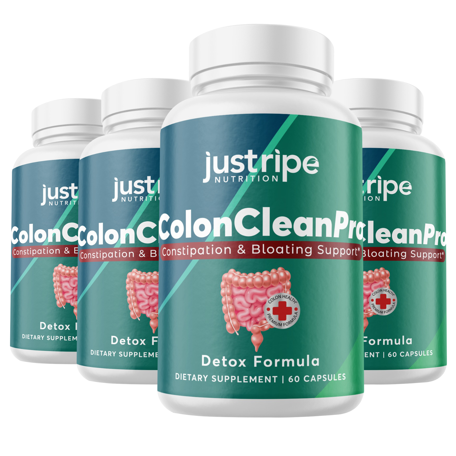 4 Pack Colon Clean Pro Natural Digestive Support Supplement for Gut Health 60ct