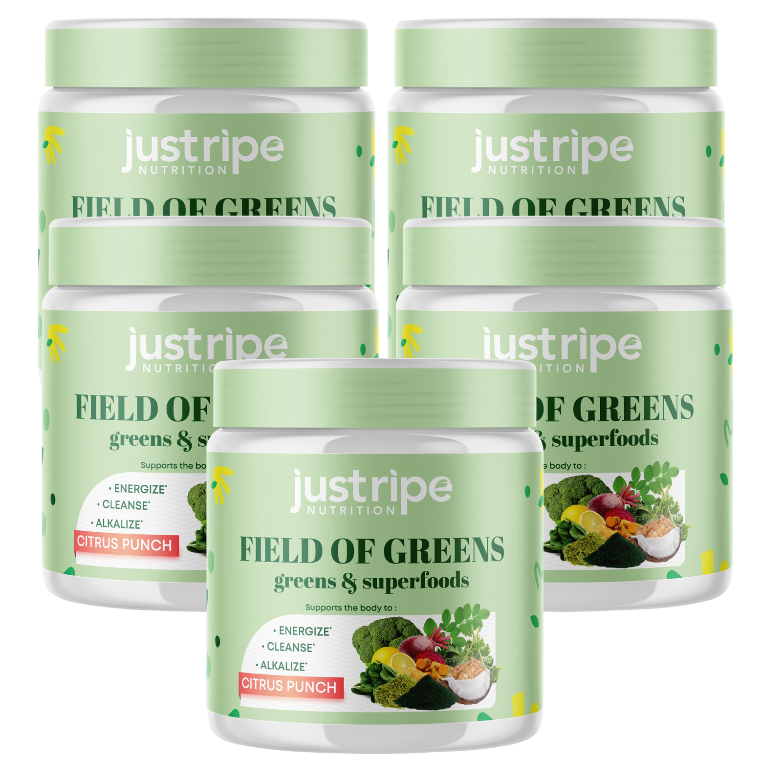 Just Ripe Field of Greens, Super Greens Powder Smoothie Mix for Boost Energy