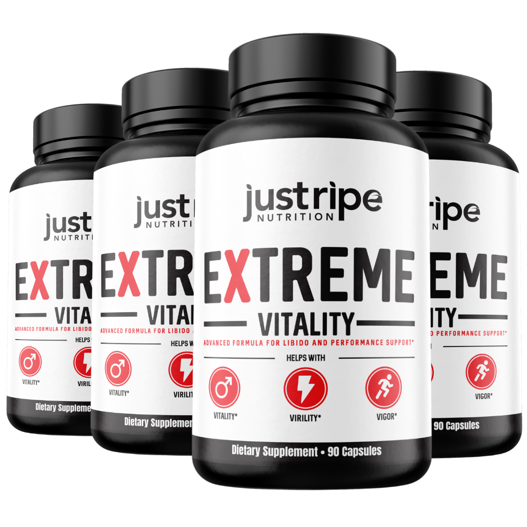 4 Pack Extreme Vitality - Male Vitality Pills - Performance Support 60 Caps