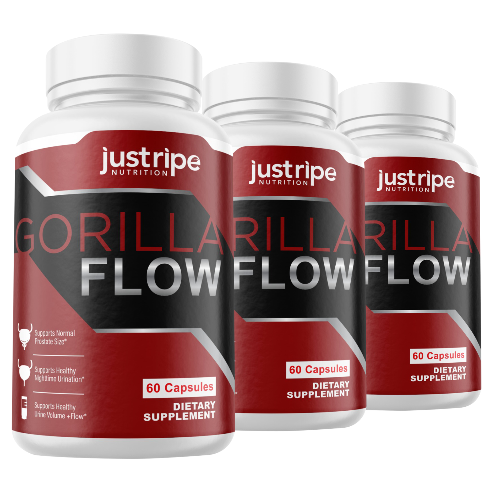 3 Pack Gorilla Flow Capsules Extra Strength Mens Supplement- 60 Capsules