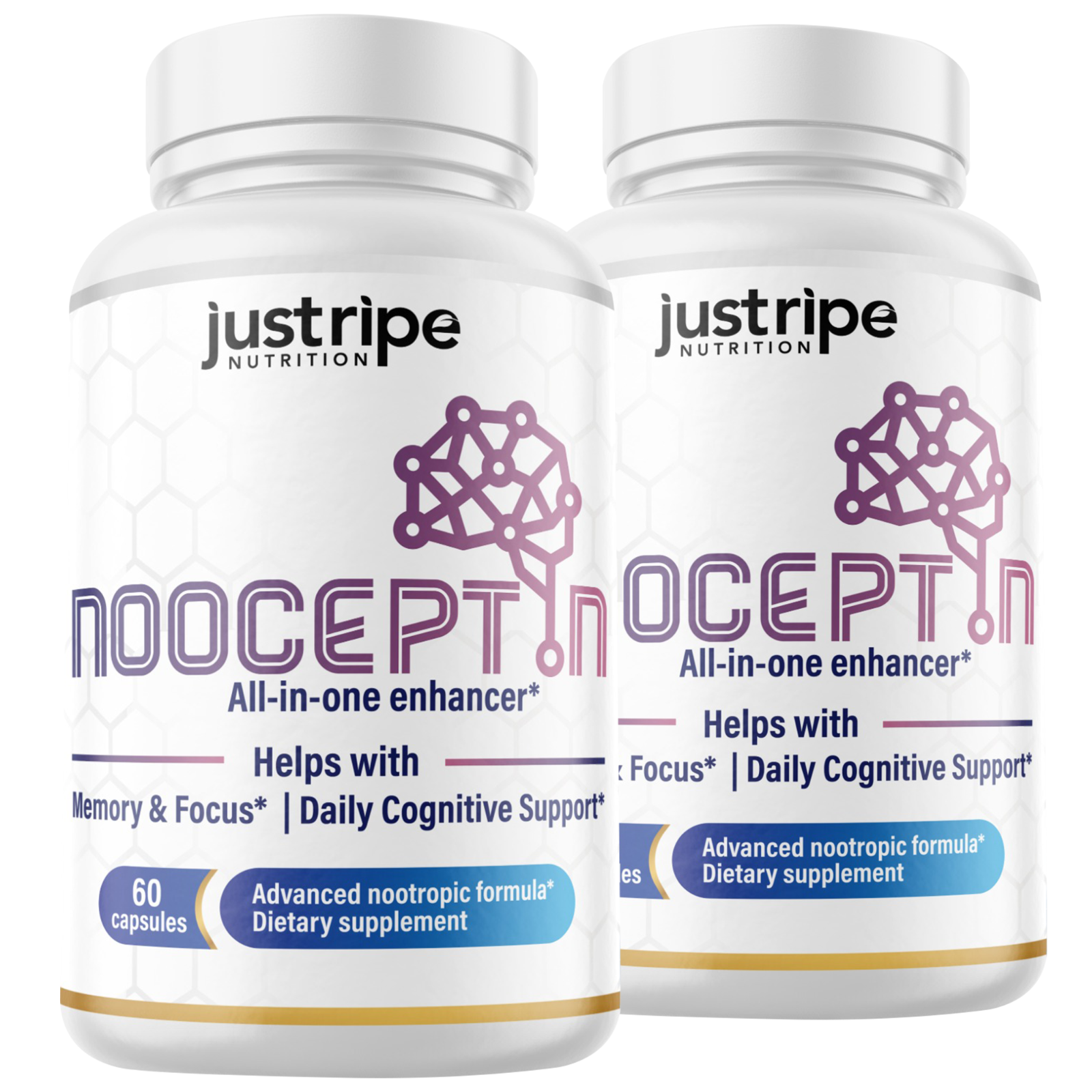 2 Pack Nooceptin - Cognitive Enhancer Capsules for Cognition and Focus