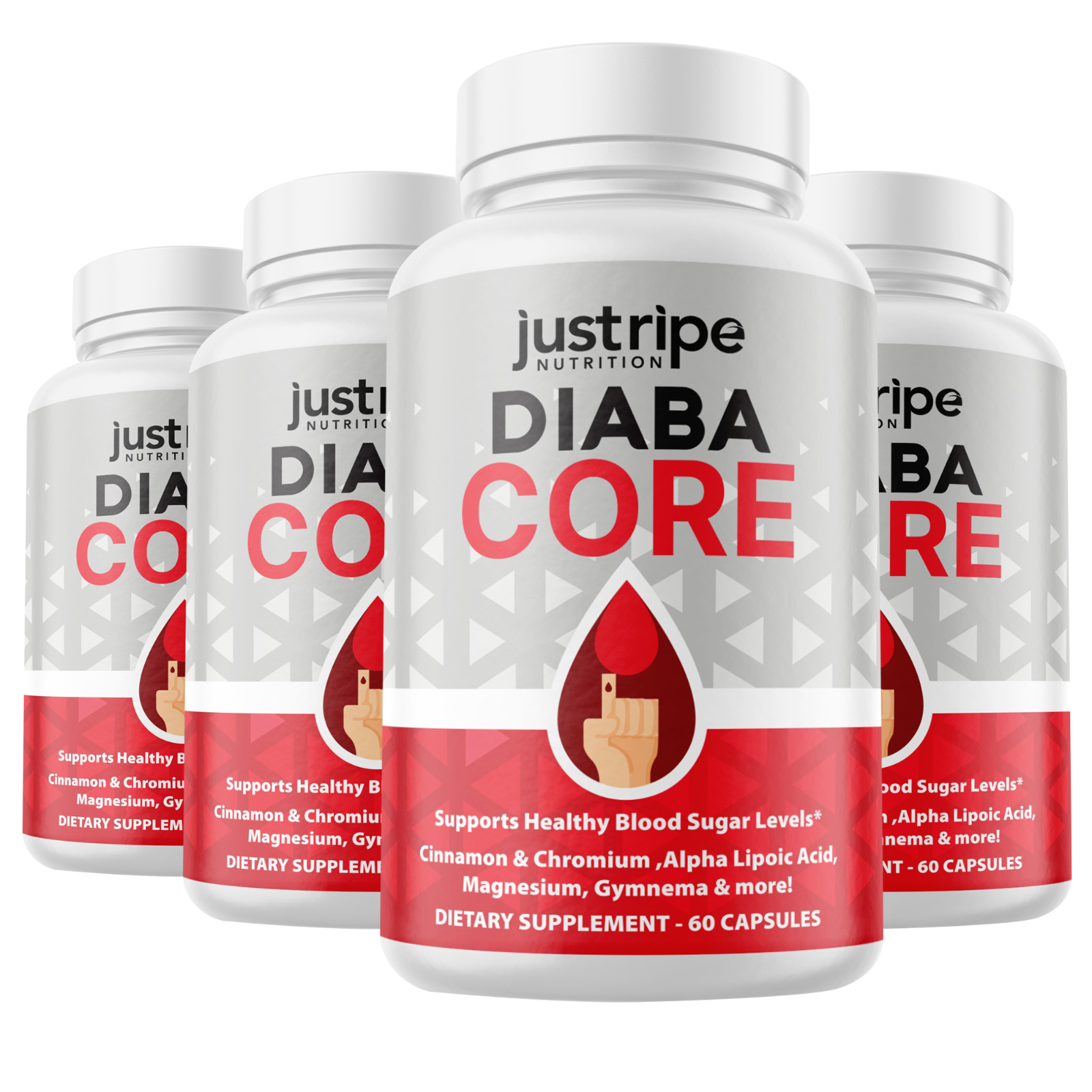 4 Pack DiabaCore - Blood Sugar Formula, Natural ingredients for health levels