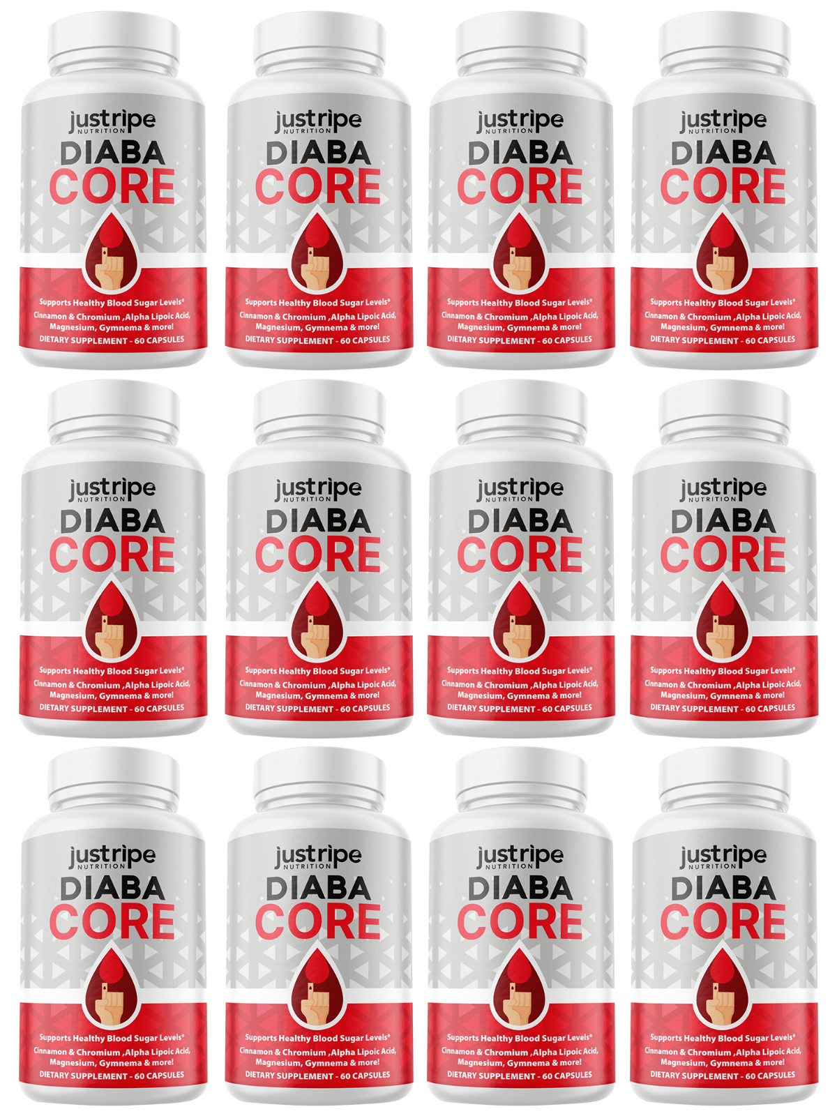 DiabaCore - Blood Sugar Formula, Natural ingredients for health levels, 12 Pack